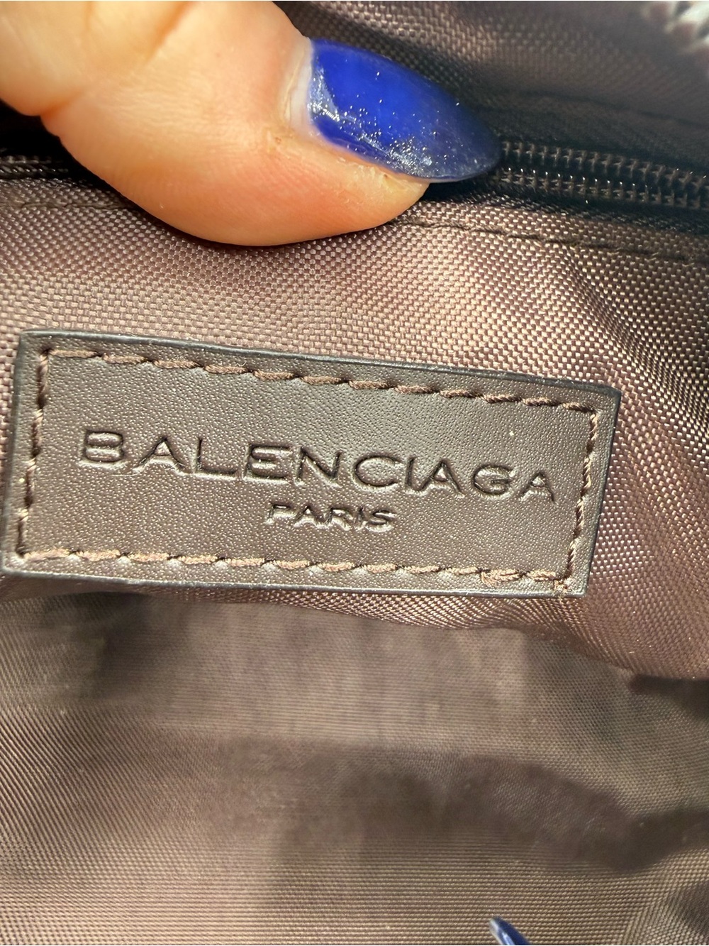 Balenciaga Beige and Dark Brown Logo-Print Shoulder Bag EUC w/ COA - Picture 9 of 11